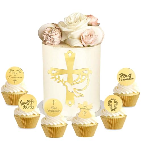 7 Stück Taube Gold Acryl Torte Deko,Kuchendeko Kreuz Cake Topper,Taufe Kreuz Kuchen Topper,Kommunion Cupcake Topper,Taube Kreuz Tortenstecker,Hochzeit,Erstkommunion,Babyparty,Geburtstag Party 7 Stück Taube Gold Acryl Torte Deko,Kuchendeko Kreuz Cake Topper,Taufe Kreuz Kuchen Topper,Kommunion Cupcake Topper,Taube Kreuz Tortenstecker,Hochzeit,Erstkommunion,Babyparty,Geburtstag Party von Huahuanghui