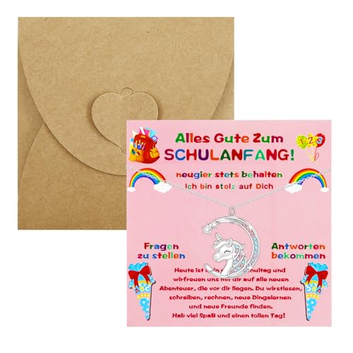 Einschulung Mädchen Geschenk Einhorn Halskette Set Schulanfang Geschenke Mutmacher Kinder Schultüte Füllung Schulanfang Glücksbringer mit Motivationskarte Schuleröffnung Grußkarte Umschlag Einschulung Mädchen Geschenk Einhorn Halskette Set Schulanfang Geschenke Mutmacher Kinder Schultüte Füllung Schulanfang Glücksbringer mit Motivationskarte Schuleröffnung Grußkarte Umschlag von Huahuanghui