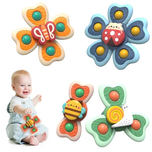 Saugnapf Spielzeug Baby,4 Stück Sensorik Spielzeug für Baby Badewannenspielzeug,Fidget Spinner Spinning Top Saugspielzeug,Tischspielzeug Saugnapf ab 3 Monate für Bad Fenster Hochstühle Flugzeug Reise Saugnapf Spielzeug Baby,4 Stück Sensorik Spielzeug für Baby Badewannenspielzeug,Fidget Spinner Spinning Top Saugspielzeug,Tischspielzeug Saugnapf ab 3 Monate für Bad Fenster Hochstühle Flugzeug Reise von Huahuanghui