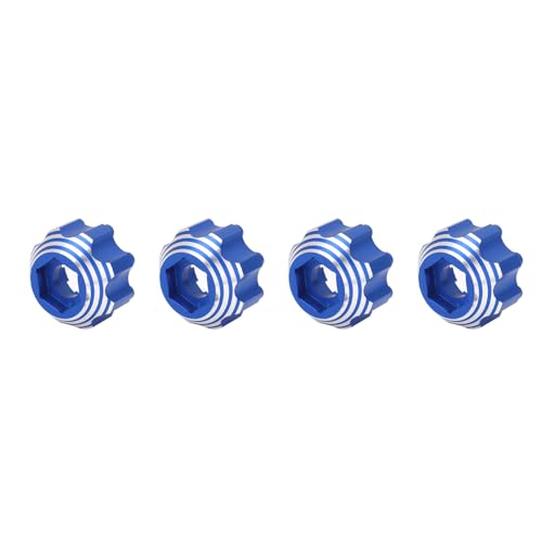 Huairdum 8 X 32 Bis 17 Mm Sechskant-Adapter, rutschfest, 8 X 32 Bis 17 Mm Aluminium-Sechskant-Adapter, 4 Stück, Aluminiumlegierung, Leicht, für 3,8-Zoll-Räder (Blue) von Huairdum