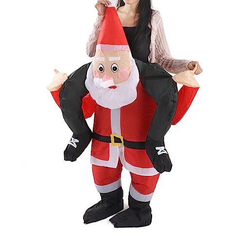 Huairdum Weihnachtskostüm, Geschenk, Weihnachtsmann-Kostüm, Aufblasbar, Rollenspiel, Verstärkte Nähte für Party (Teenager (120–140 cm)) von Huairdum