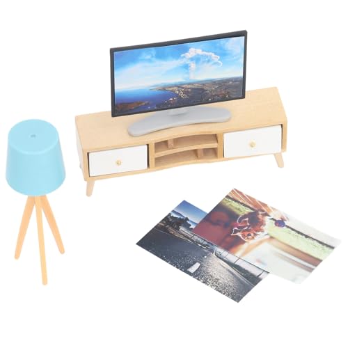 Puppenhaus-Miniatur-TV-Gerät, Hochsimulierter Miniatur-Fernsehschrank für Wohnmöbel von Huairdum