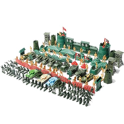 Huamengyuan 150 Stück Militär Spielzeug Set 5 cm militärisches Kampfspielzeug einschließlich Soldaten und Waffenausrüstung Zubehör Armeemänner Actionfiguren Modelle Puzzle von Huamengyuan