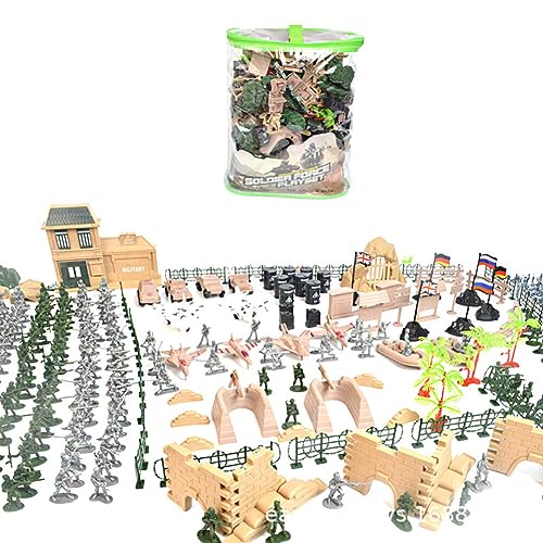 Huamengyuan 400/350 Stück Armee Männer Armee Soldat Kunststoff Spielzeug Soldaten Spielset Mini Soldaten Figuren Spielzeug Set Deluxe Militärspielset mit Soldaten von Huamengyuan