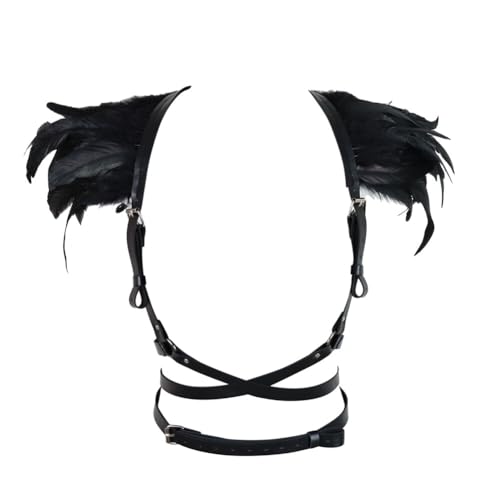 Huamengyuan Gothic Feather Cape Shawl Feder Achselzucken Schal Brustgurt Gürtel viktorianischer Schal Schulterstück Gothic Halloween Kostüm Zubehör Karnevalskostüm mit Feder Schulterpolstern Huamengyuan Gothic Feather Cape Shawl Feder Achselzucken Schal Brustgurt Gürtel viktorianischer Schal Schulterstück Gothic Halloween Kostüm Zubehör Karnevalskostüm mit Feder Schulterpolstern von Huamengyuan