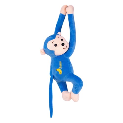Huamengyuan Spielzeug Cartoon Tierpuppen Puppe Plüschpuppe Kuscheltiere Kuscheltier Hanging Monkey Orang Utan Plüsch AFFE AFFE mit Langen Armen zum Aufhängen Vorhanghaken Blau, 65 cm von Huamengyuan