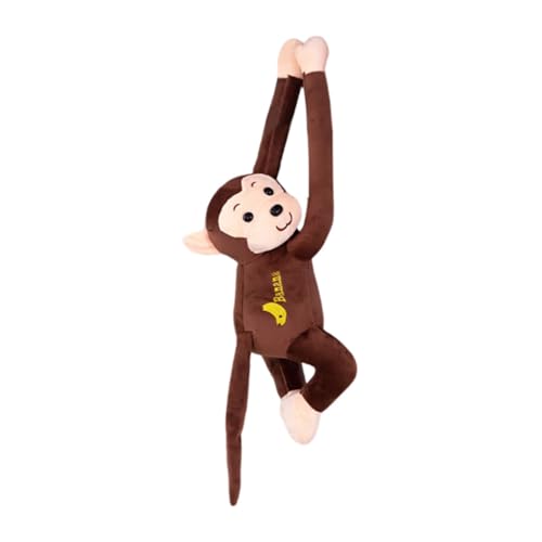 Huamengyuan Spielzeug Cartoon Tierpuppen Puppe Plüschpuppe Kuscheltiere Kuscheltier Hanging Monkey Orang Utan Plüsch AFFE AFFE mit Langen Armen zum Aufhängen Vorhanghaken Braun, 65 cm von Huamengyuan