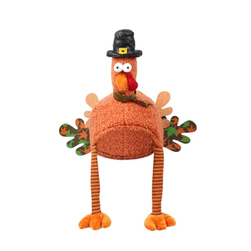 Thanksgiving Truthahnhut, Braten Truthahn Hut mit Kopf und Beinen, Plüsch Hähnchenhut, Lustige Kopfbedeckung Zubehör für Karneval Thanksgiving, Ostern, Kostüm Zubehör Set mit 2 festlichen Thanksgiving Truthahnhut, Braten Truthahn Hut mit Kopf und Beinen, Plüsch Hähnchenhut, Lustige Kopfbedeckung Zubehör für Karneval Thanksgiving, Ostern, Kostüm Zubehör Set mit 2 festlichen von Huamengyuan