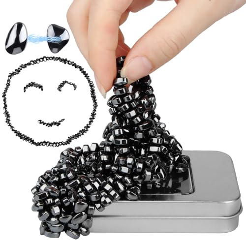Crack Magnete Magnetsteine Steine 300g (Ungefähr 500 Stück), Stresskiller Magnete Kleine Magnetic Stones Fidget Adhs Spielzeug, Magnet Spiel Steine, Anti Stress Zeitvertreib Geschenkidee (Schwarz) von Huanmin
