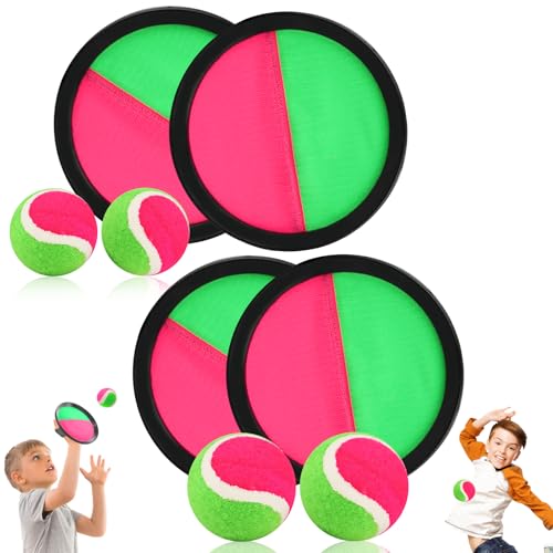 Huanmin Klettballspiel für Kinder, 8 er Klettballspiel Catch Ball Set, 4 Paddel und 4 Bälle,Fangballspiel, Klettspiel Wurf Spiel Kinder, Ballspiel Kin-der, Strandspiele, Spiele für Draußen ab 4 Jahre Huanmin Klettballspiel für Kinder, 8 er Klettballspiel Catch Ball Set, 4 Paddel und 4 Bälle,Fangballspiel, Klettspiel Wurf Spiel Kinder, Ballspiel Kin-der, Strandspiele, Spiele für Draußen ab 4 Jahre von Huanmin