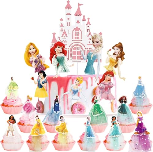 Princess Cake Topper Geburtstag Mädchen, 20 Stück Deko Prinzessin, Prinzessin Geburtstag Deko, Tortenaufleger Prinzessin für Kinder Mädchen Geburtstags Kuchen Cupcake Topper Dekoration Party Princess Cake Topper Geburtstag Mädchen, 20 Stück Deko Prinzessin, Prinzessin Geburtstag Deko, Tortenaufleger Prinzessin für Kinder Mädchen Geburtstags Kuchen Cupcake Topper Dekoration Party von Huanmin