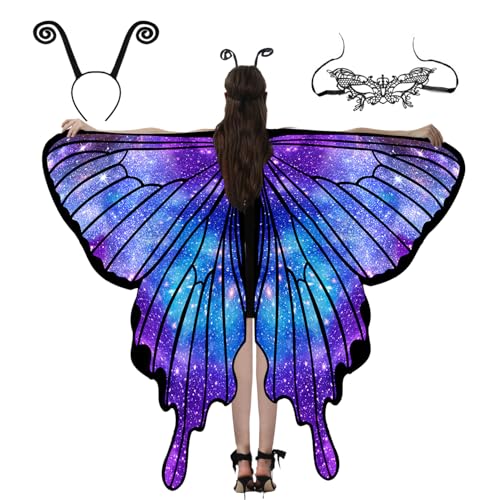 Huanuoda Schmetterling Kostüm Damen,Karneval Kostüm,Schmetterling Umhang Schal,halloween kostüm damen,Fasching Kostüm Mit Maske Stirnband,Fee Kostüm für Cosplay Karneval Halloween Weihnachte (Blau) Huanuoda Schmetterling Kostüm Damen,Karneval Kostüm,Schmetterling Umhang Schal,halloween kostüm damen,Fasching Kostüm Mit Maske Stirnband,Fee Kostüm für Cosplay Karneval Halloween Weihnachte (Blau) von Huanuoda