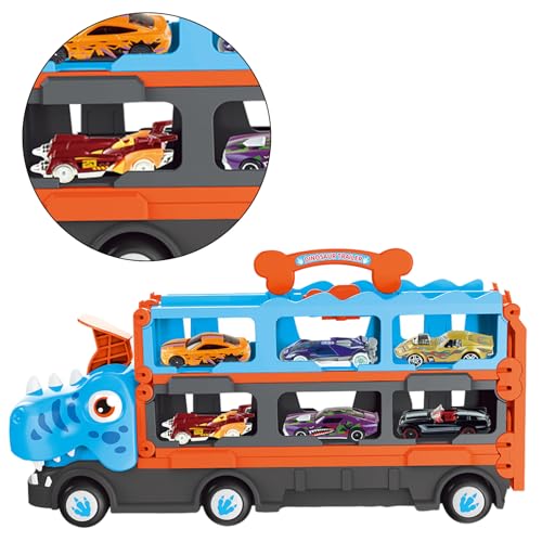 Cartoon Dinosaurier Transportspielzeug Lustiges Schiebefahrzeug Set Mit LKW Spielzeug Für Jungen Und Mädchen Mit Ausziehbarer Spur Dinosaurier Automodell von Huaqgu