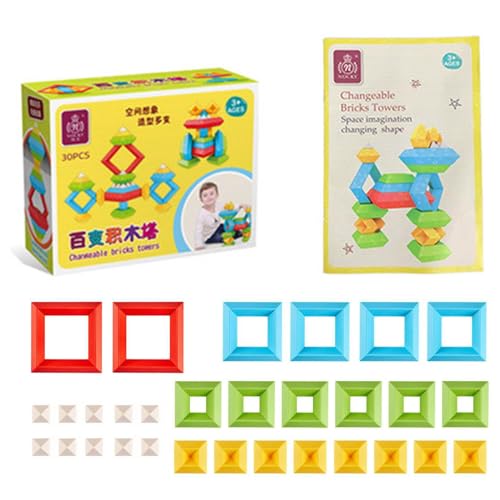 Huaqgu 15-teiliges Montessori Turmspielzeug Stapelblock Veränderbar 3D Puzzle Raumkognition Kind Lernbrettspiel Turm Bildungsblöcke Lernspielzeug Für 6–7-Jährige Lernspielzeug Für 4–5 Jahre von Huaqgu