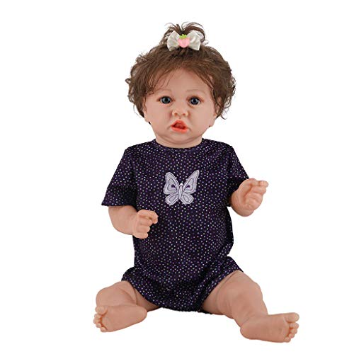 Huaqgu 23 Zoll Realistische Neugeborene Mit Lockigem Haar Mädchen Prinzessinnen 58 cm Spielzeug Geschenke Realistisches Silikon von Huaqgu
