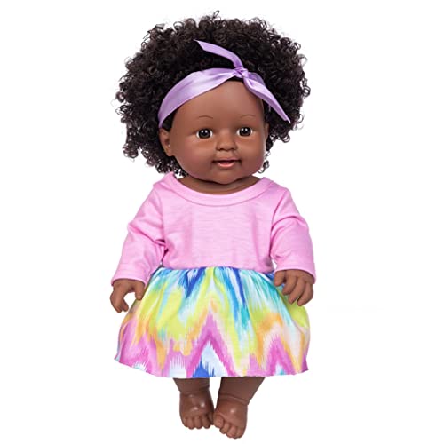 Huaqgu 30 cm Realistisches Schwarzes Mädchen Für Spielzeug Mit Geöffneten Augen. Education Boutique Collection Kinder Pa Puppen Die Echt Aussehen Und Winzige Puppen Sind Ganzkörper Silikon von Huaqgu