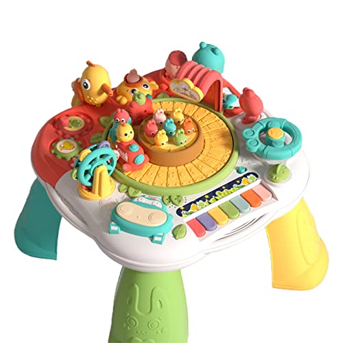 Huaqgu Baby Aktivitäten Zentrum Kleinkindspielzeug Musiktisch Montessori Spielzeug Für Babys Alter Von 6–12 Monaten Lernspielzeug Für 1 2 3 Jahre Musikalischer Lerntisch Babyspielzeug Für 1 2 3 von Huaqgu
