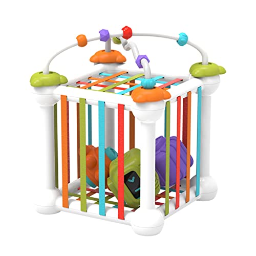 Huaqgu Baby Sortierspielzeug Montessori Lernspielzeug Für Kinder Bunter Sinneswürfel Mit Elastischen Bändern Für Feinmotorik Blöcke Spielzeug Für Kinder Kleinkinder Mädchen Lernspielzeug Für Jungen von Huaqgu