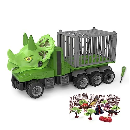 Huaqgu Dinosaurier LKW Tragbares Lernspielzeug Für Kreatives Kindergeschenk Mit Dinosaurier Spielzeug Für Kinder Ostergeschenk Fahrzeug Für Kinder von Huaqgu