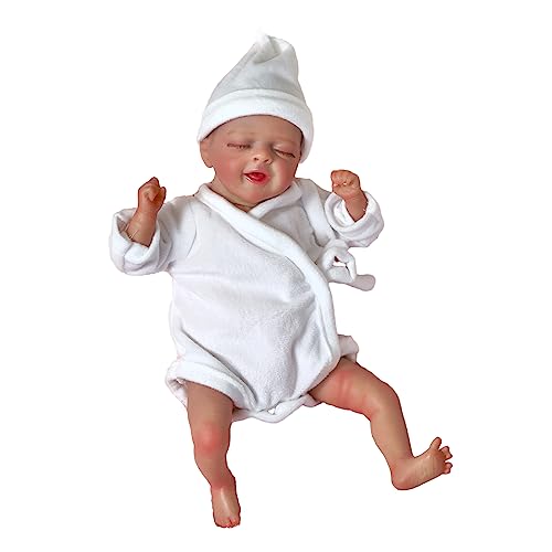 Huaqgu Lebensechte Wiedergeborene Aus Stoff Mit Handbemalung Der Haare Weiche Wiedergeborene Kinderschlafspielzeug 10'' Wiedergeborene von Huaqgu