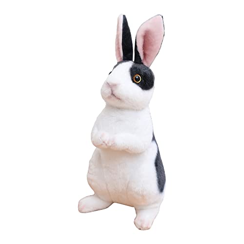 Huaqgu Plüschtier Sitzende/hockende Haltungen Kaninchenmaskottchen Hübsches Kaninchenplüsch Auffälliges Realistisches Schönes Büroornament Realistische Kaninchenfigur Realistisches Realistisches von Huaqgu