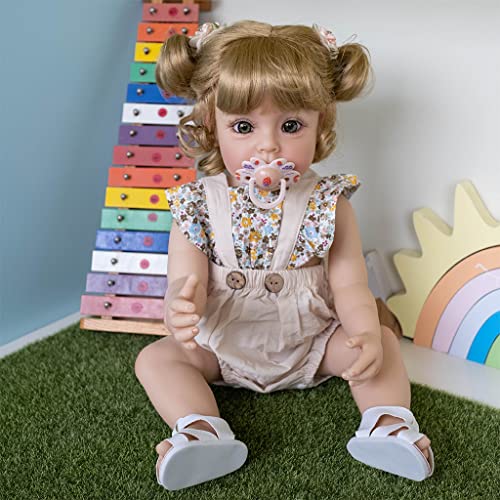 Huaqgu Realistische Mädchengeschenke Säuglingsbett Babyspielzeug Mit Schnuller Säuglingsbegleitungsspielzeug Kindergeschenkset von Huaqgu
