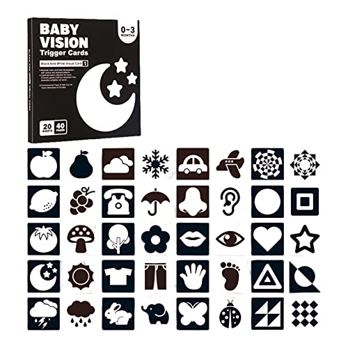 Huaqgu Schwarz Weiße Karte Mit Visuellem Kontrast Visuelle Babykarte Für Babys Sensorisches Spielzeug Visuelle Babykarten von Huaqgu