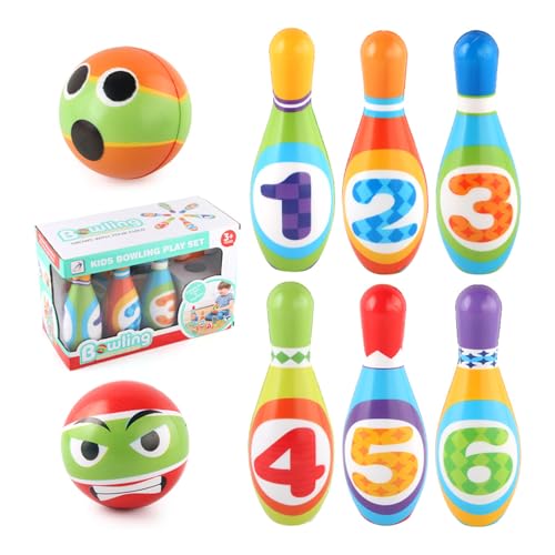 Kinder Bowling Spielzeug Schüssel Spiel Spielzeug Set Farbenfroh Entwickeln Sie Die Hand Auge Koordination Von Kindern Für Kleinkinder Und Kinder Vorschulalter Sicheres Bowling Spielzeug von Huaqgu