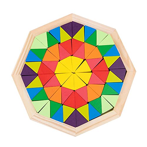 Regenbogen Pädagogisches Stapelblock Set Aus Holz 3D Puzzles Stapelspielzeug Vorschulisches Lernen Geometrische Brettblöcke von Huaqgu