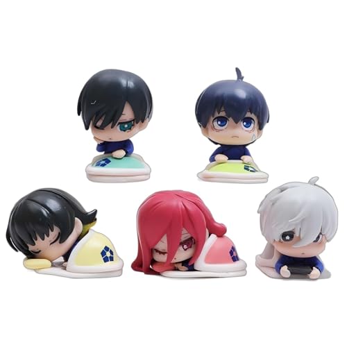 Huawealthy Anime-Figur mit blauem Schloss, verschiedene Charaktere und Formen, Schlafhaltungen, Modellierung, 5 cm, Anime-Figur für Schreibtisch und Raumdekoration und Sammlung, 5 Stück Huawealthy Anime-Figur mit blauem Schloss, verschiedene Charaktere und Formen, Schlafhaltungen, Modellierung, 5 cm, Anime-Figur für Schreibtisch und Raumdekoration und Sammlung, 5 Stück von Huawealthy