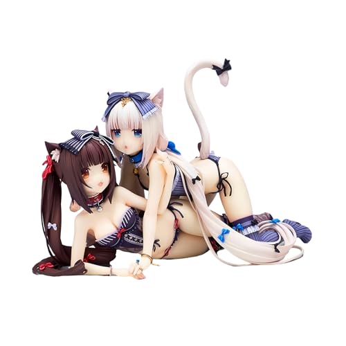 Huawealthy Chocola-/Vanille-Figur, Schokoladen-Badeanzug, liegende Pose, Actionfigur, 10,5 cm, niedliches Mädchen, Modell, Statue, Schreibtischdekoration, Ornamente, Geschenke für Fans (Stil 1 + 2) von Huawealthy