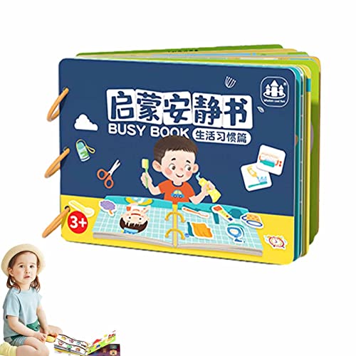 Huaxingda Aktivitätenbuch für Kleinkinder,Lernbuch Montessori Board | Interaktives Spielzeug, frühes Lernspielzeug für Kinder ab 3 Jahren von Huaxingda