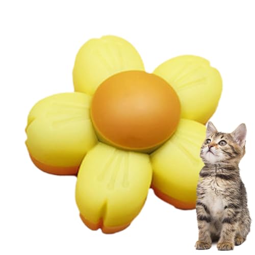 Huaxingda Katzenminze-Ballspielzeug, Katzenminze-Wandspielzeug, Wand-Katzenminze-Rollerball, Blumenförmiger Katzenminze-Ball, drehbar, Kätzchen-Silvervine-Spielzeug zum Lecken von Katzen, von Huaxingda