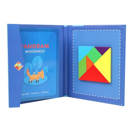 Huaxingda Magnetischer Tangram-Block, Magnetisches Tangram-Spielzeug für Kinder, Pädagogisches Montessori-Tangram-Lernspielzeug für Kleinkinder, Jungen, Mädchen, Kinder von Huaxingda