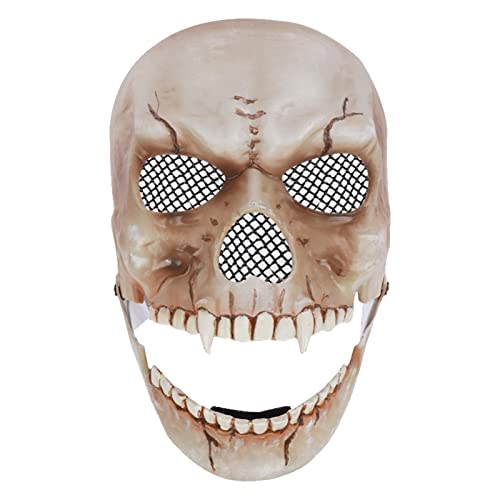Huaxingda Menschlicher Totenkopf-Maske – realistische Maske mit offenem Mund, Halloween-Cosplay-Gesichtsdekoration, Totenkopf-Kostüme, Party-Maske, Latex-Maske von Huaxingda