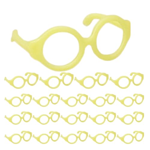Huaxingda Mini-Brille für Puppen,Mini-Puppenbrille - Linsenlose Puppenbrille - Puppen-Anzieh-Requisiten, 20 kleine Brillen, Puppenbrillen, Anzieh-Brillen zum Basteln von Puppen von Huaxingda