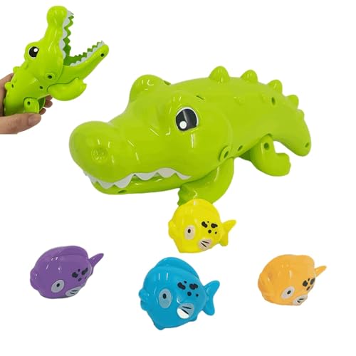 Huaxingda Schwimmendes Krokodil-Badewannenspielzeug - Krokodil-Wanne-Wasserspielzeug,Wiederverwendbares Kleinkind-Angelspiel, Badewannenspielzeug für Kinder, Mädchen, Geburtstagsgeschenk von Huaxingda