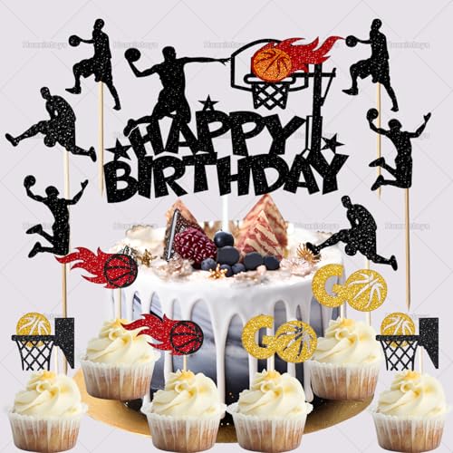 Huaxintoys 25 Stück Basketball Kuchendekoration, Basketball Cake Toppers, Basketball Spieler Sport Thema Geburtstag Party Kuchen Dekorationen Zubehör, Basketball, Glitzer Geburtstagsparty Zubehör Huaxintoys 25 Stück Basketball Kuchendekoration, Basketball Cake Toppers, Basketball Spieler Sport Thema Geburtstag Party Kuchen Dekorationen Zubehör, Basketball, Glitzer Geburtstagsparty Zubehör von Huaxintoys