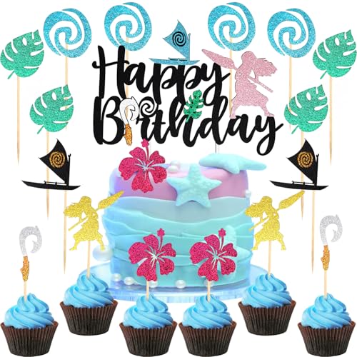 Huaxintoys Kuchendeko Vaiana, 25 Stück Hawaii Deko Geburtstag Set, Cake Topper Blumen, Blätter Geburtstag Deko, Segelboot Party Kuchen Dekoration, Vaiana Party Geburtstags Dekoration Huaxintoys Kuchendeko Vaiana, 25 Stück Hawaii Deko Geburtstag Set, Cake Topper Blumen, Blätter Geburtstag Deko, Segelboot Party Kuchen Dekoration, Vaiana Party Geburtstags Dekoration von Huaxintoys