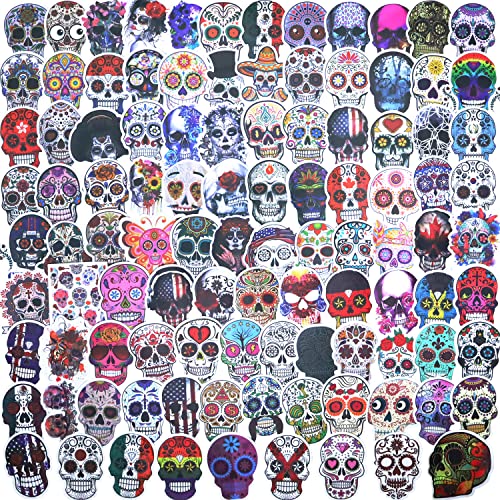 Schädel Aufkleber Set, Tag der Toten Wasserdicht Vinyl Stickers für Fahrrad Koffer Helm Laptop Skateboard Auto Motorrad Graffiti Wasserflasche (104 Stück) von Huaxintoys