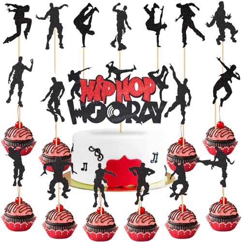 Huaxintoys Tortendeko Hip Hop, 23 Stücke Street Dance Kuchen Deko, Cake Topper Hip Hop, Rock Musik Thema Hip Hop Deko für Geburtstagskuchen Dekorationen Huaxintoys Tortendeko Hip Hop, 23 Stücke Street Dance Kuchen Deko, Cake Topper Hip Hop, Rock Musik Thema Hip Hop Deko für Geburtstagskuchen Dekorationen von Huaxintoys