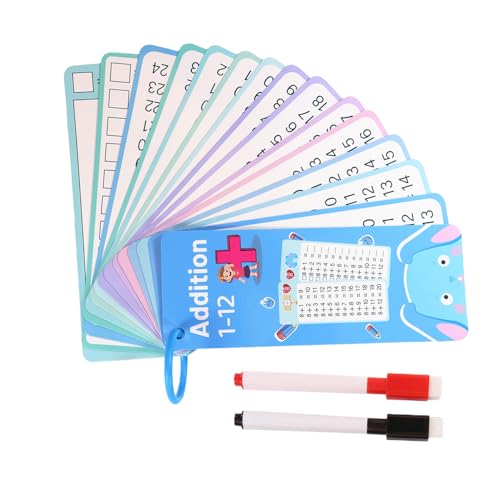 Huayeex Flash -Karten Mathematik, Mathematik -Flash -Karten - Addition Subtraction Multiplication Division Spiel - Trockener Löschen doppelseitiger Bildungsloch -Lochkarten für Kindergarten im von Huayeex