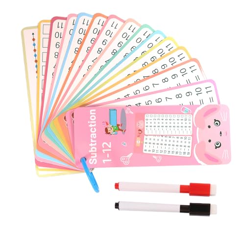 Huayeex Flash -Karten Mathematik, Mathematik -Flash -Karten - Subtraction Addition Multiplication Division Game | Trockener Löschen doppelseitiger Bildungsloch -Lochkarten für Kindergarten im von Huayeex