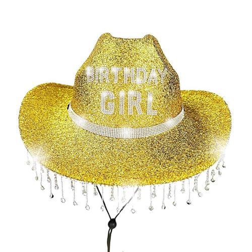 Huayeex Kowbojinnenhut - Glitzer Geburtstags-Hut für Damen | Strass Steinchen Glänzend Luftdurchlässig für Damen Kinder Party Reise Geburtstag Huayeex Kowbojinnenhut - Glitzer Geburtstags-Hut für Damen | Strass Steinchen Glänzend Luftdurchlässig für Damen Kinder Party Reise Geburtstag von Huayeex