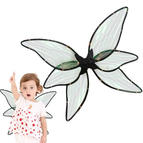 Huayeex Leuchtende Feenflügel - LED 6 Stück Flügel Leuchtende Flügel - Cosplay-Flügel für Halloween-Cosplay-Feiertagsparty, leuchtende Accessoires für Kinder, Mädchen und Frauen, Cosplay-Flügel von Huayeex