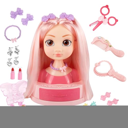 Huayeex Mädchen Beauty-Salon Set,Puppenkopf Styling-Set mit Schmink-Kosmetik | Styling & Verkleidungsset Mit Ohrsteckern Lockenstab Für Zuhause Unterwegs Kindergarten & Kita Huayeex Mädchen Beauty-Salon Set,Puppenkopf Styling-Set mit Schmink-Kosmetik | Styling & Verkleidungsset Mit Ohrsteckern Lockenstab Für Zuhause Unterwegs Kindergarten & Kita von Huayeex