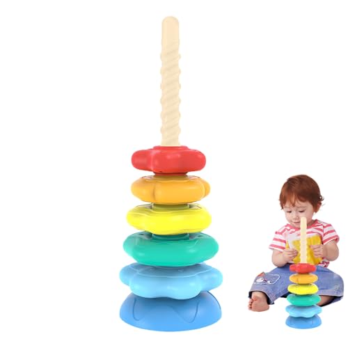 Huayeex Stapelspielzeug,Motorik Spielzeug Drehbar Stapelringe | Aktivitätswürfel Mit Bausteinen Sensorikspiel Feinmotorik Entwicklung Baby Huayeex Stapelspielzeug,Motorik Spielzeug Drehbar Stapelringe | Aktivitätswürfel Mit Bausteinen Sensorikspiel Feinmotorik Entwicklung Baby von Huayeex