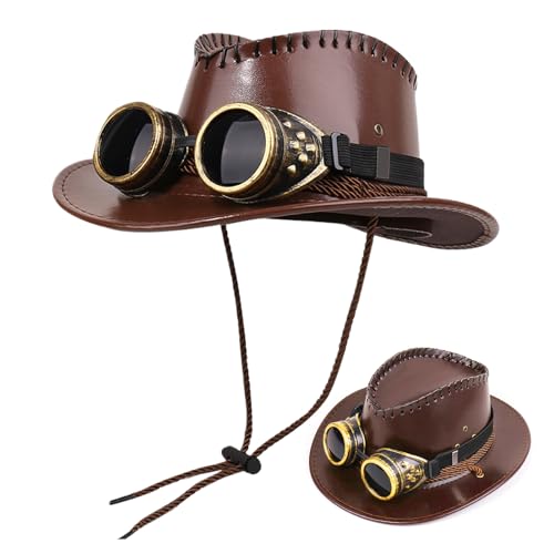 Huayeex Steampunk-Hüte für Herren – lässige sonnenfeste Hüte, Foto-Requisiten mit Brille, Dekoration für Maskerade, Festival, Event, Modenschauen, Party, Theateraufführungen Huayeex Steampunk-Hüte für Herren – lässige sonnenfeste Hüte, Foto-Requisiten mit Brille, Dekoration für Maskerade, Festival, Event, Modenschauen, Party, Theateraufführungen von Huayeex