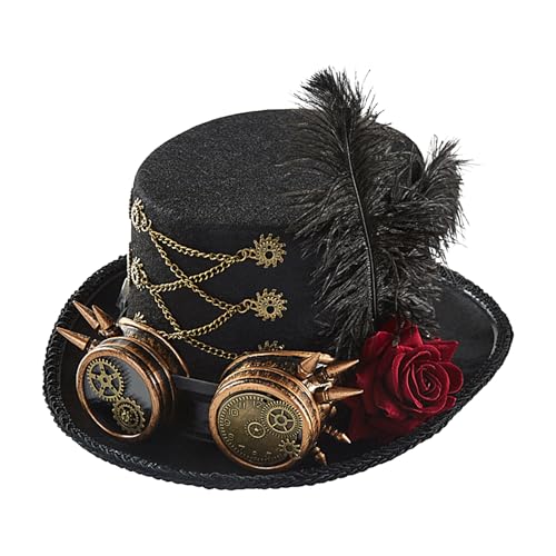 Huayeex Steampunk Zylinderhut - Steampunk Kostümhut mit Goggles-Design - Aus Felt Verstellbar Für Damen Herren Jugendliche Theater Zirkus Cosplay Huayeex Steampunk Zylinderhut - Steampunk Kostümhut mit Goggles-Design - Aus Felt Verstellbar Für Damen Herren Jugendliche Theater Zirkus Cosplay von Huayeex