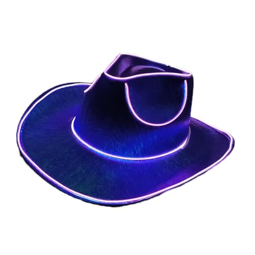 Leuchtender LED Cowboyhut - Kabelloser Disco Hut, Glitzernd Und Neon, Leuchtet Im Dunkeln Für Nachtclub Party Zubehör Leuchtender LED Cowboyhut - Kabelloser Disco Hut, Glitzernd Und Neon, Leuchtet Im Dunkeln Für Nachtclub Party Zubehör von Huayeex